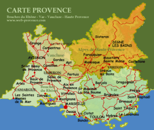 Provence departments cities France map carte