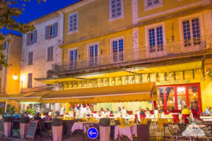 Vincent Van Gogh real life painting Cafe Terrace at night - Café Terrasse sur la place du Forum - Arles France - Chamelle photography